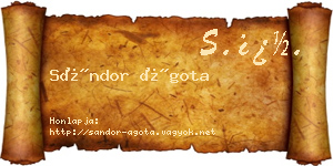 Sándor Ágota névjegykártya