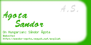 agota sandor business card